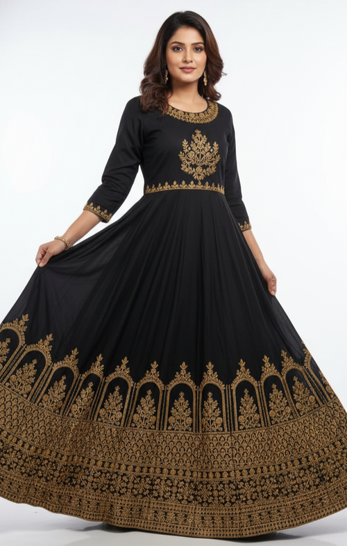 Anarkali Gown (a fusion of an Anarkali and a floor-length gown).